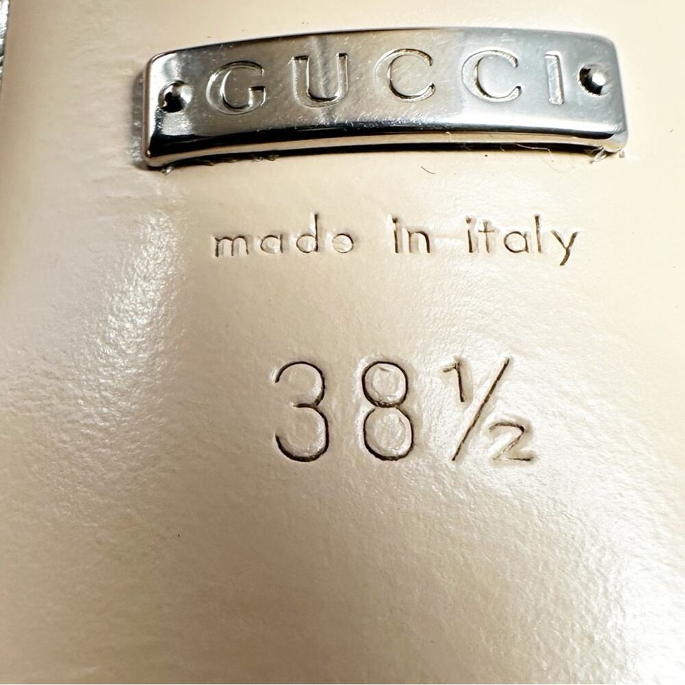 Gucci GG Crystal Metallic Leather Platform Heels Womens Size EU 38.5 - Picture 12 of 13